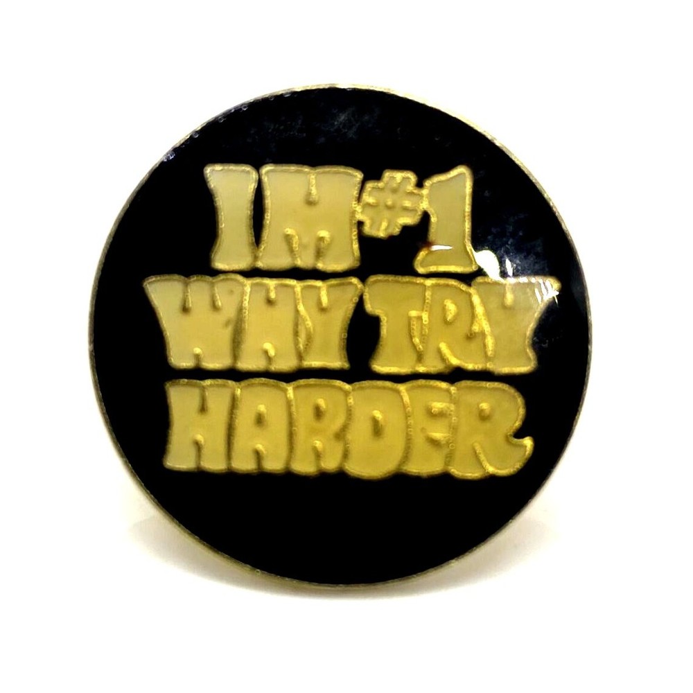 im #1 why try harder enameled‎ hat pin lapel pin 80's 90's Street Wear Funny